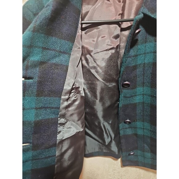 Pendleton Wool Blazer Jacket Tartan Plaid Blue Green Button Up Womens 10 USA - Picture 3 of 7